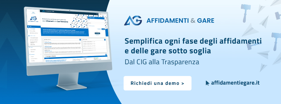 Affidamenti&Gare - richiedi demo: semplifica ogni fase degli affidamenti e delle gare sotto soglia - dal CIG alla Trasparenza