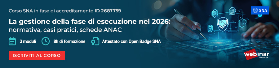 corso SNA fase di esecuzione novembre 2026